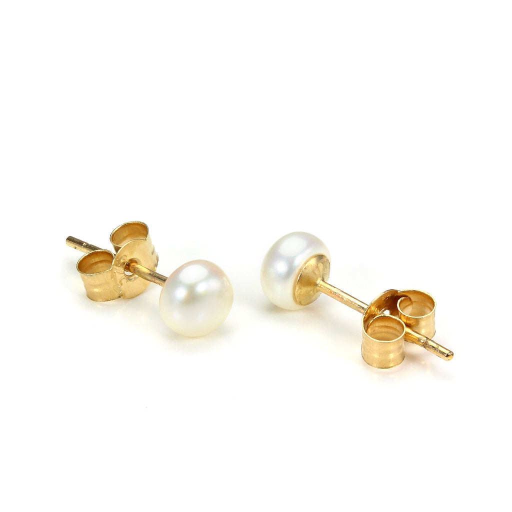 9 Karat Gold 4 mm Süßwasserperle Ohrstecker