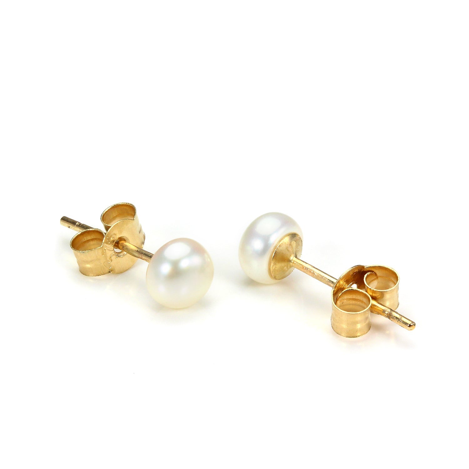 9 Karat Gold 4 mm Süßwasserperle Ohrstecker