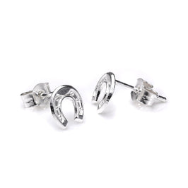 Sterlingsilber Klein Hufeisen Ohrstecker