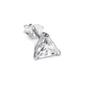 Herren-Ohrstecker aus Sterlingsilber mit dreieckigem klarem Zirkonia, 8 mm