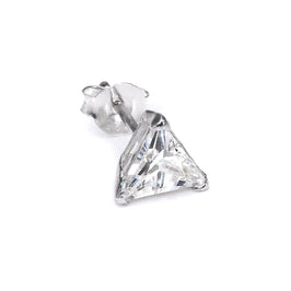 Sterlingsilber Dreieckig Klar 8 mm CZ Kristall Herren Ohrstecker