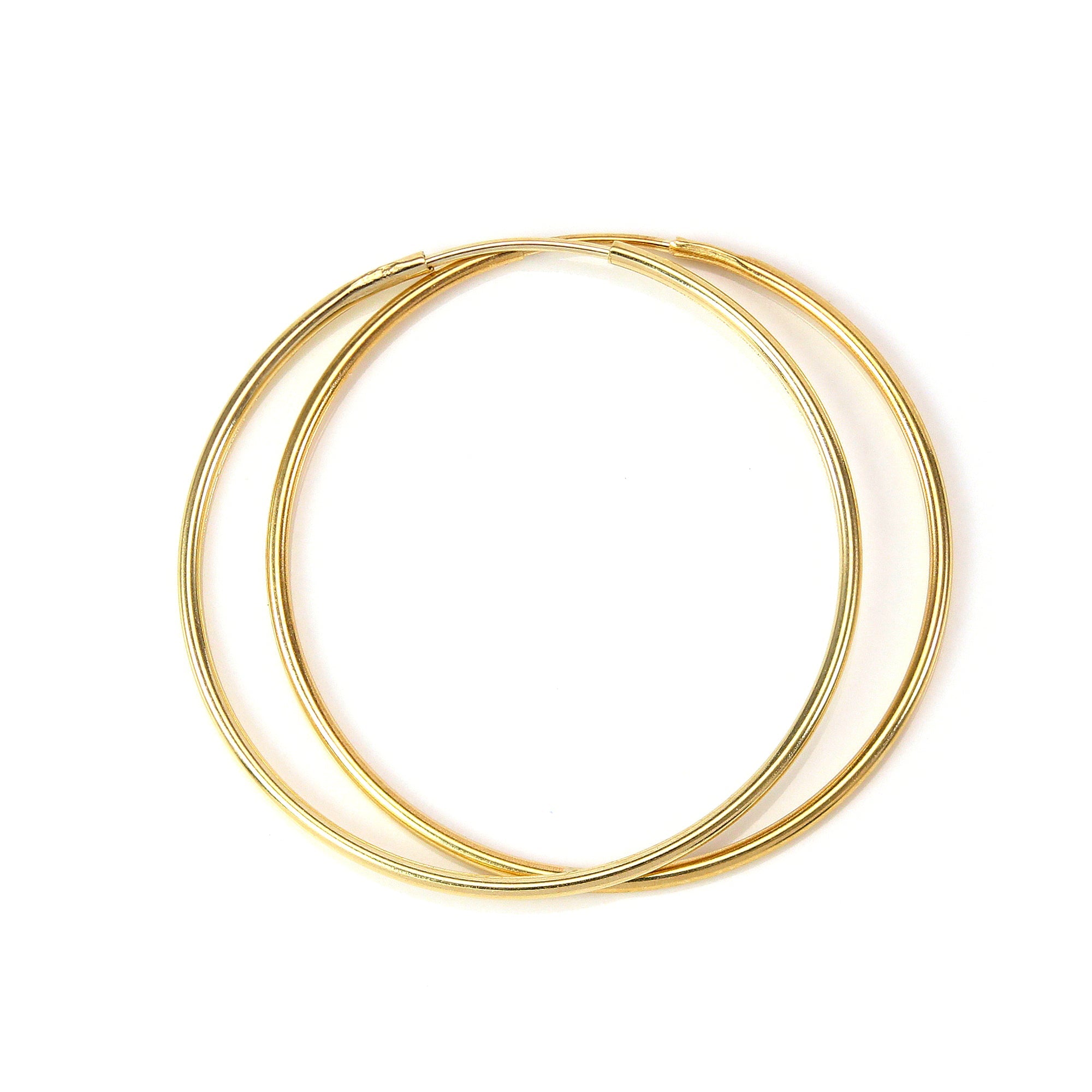 9 Karat Gold 21 mm Leichtgewichtige Schläfer-Ohrringe - Schlicht - Diamantschliff - Ohrringe - Schläfer