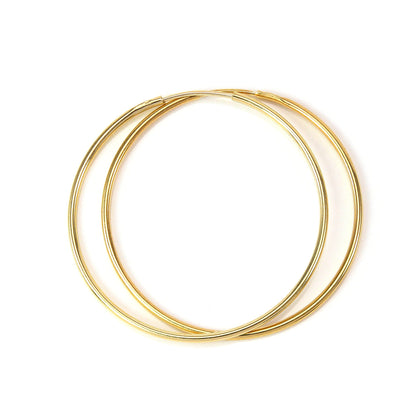 9ct Gold 21mm Leichtgewichtige Schläfer-Ohrringe - Schlicht - Diamantschliff - Ohrringe - Schläfer