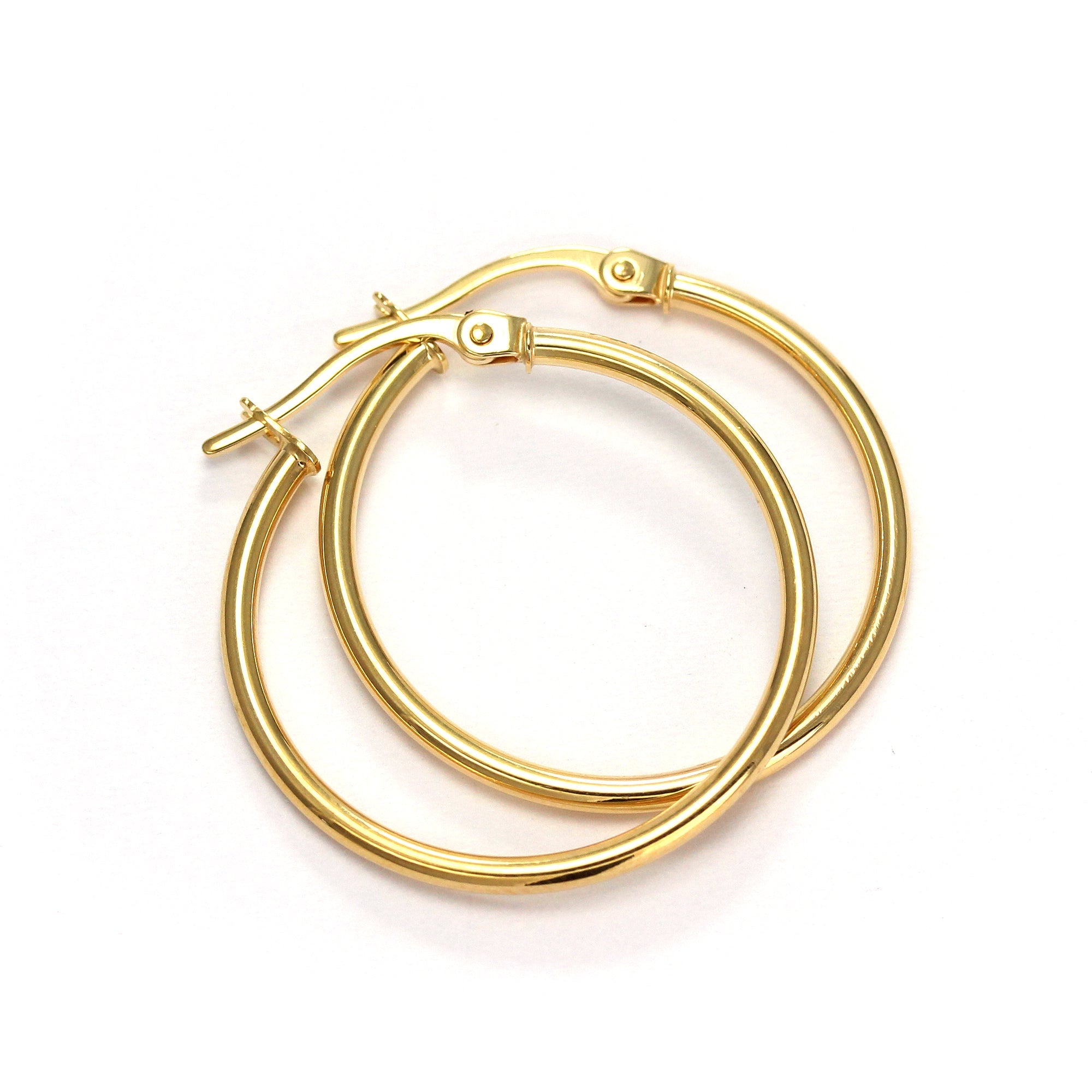 9 Karat Gold Snap Down Hoop Sleeper Ohrringe - 10 mm - 24 mm