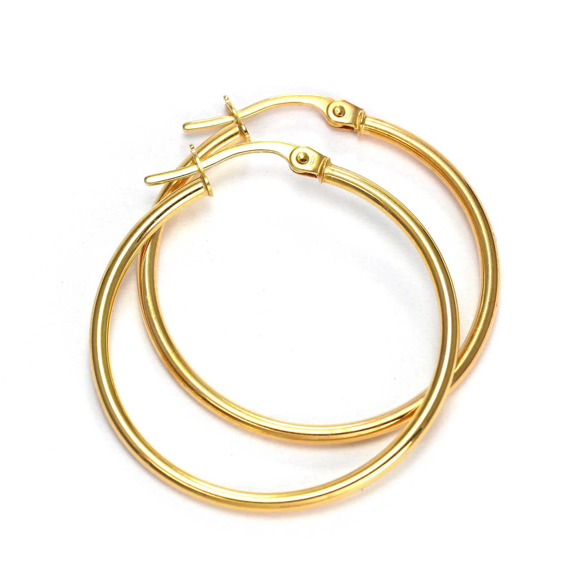 9 Karat Gold Snap Down Hoop Sleeper Ohrringe - 10 mm - 24 mm