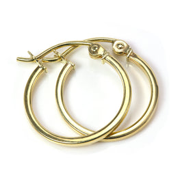 14 mm 9 Karat Gold Quadrat Röhre Schläfer Creolen Ohrringe und Creolen