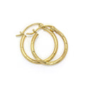 15 mm 9 Karat Gold Gemustert Schläfer Creolen Ohrringe