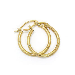 15 mm 9 Karat Gold Gemustert Schläfer Creolen Ohrringe