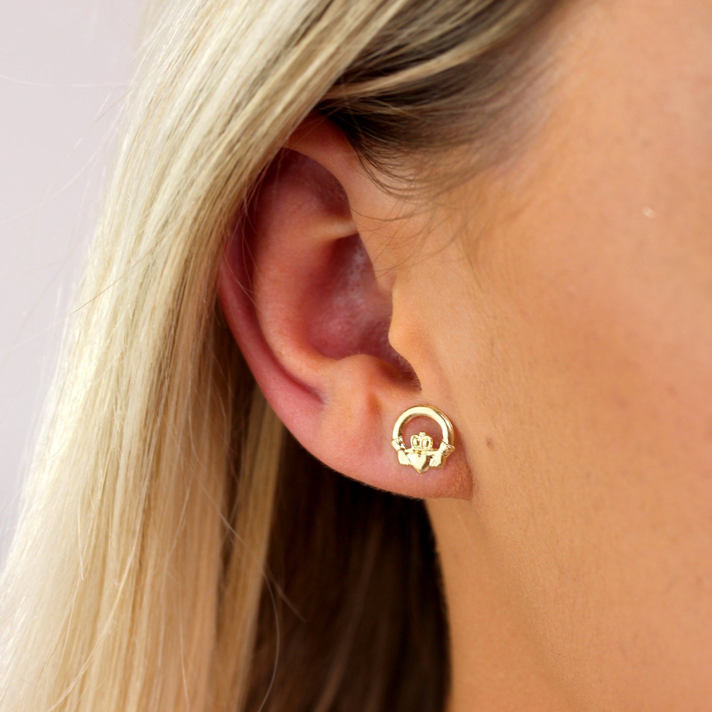 9 Karat Gold Irisch Keltisch Claddagh Ohrstecker