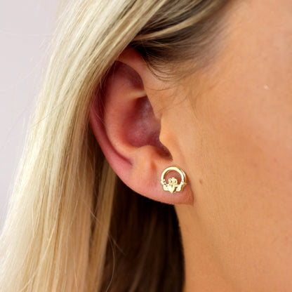 9 Karat Gold Irisch Keltisch Claddagh Ohrstecker
