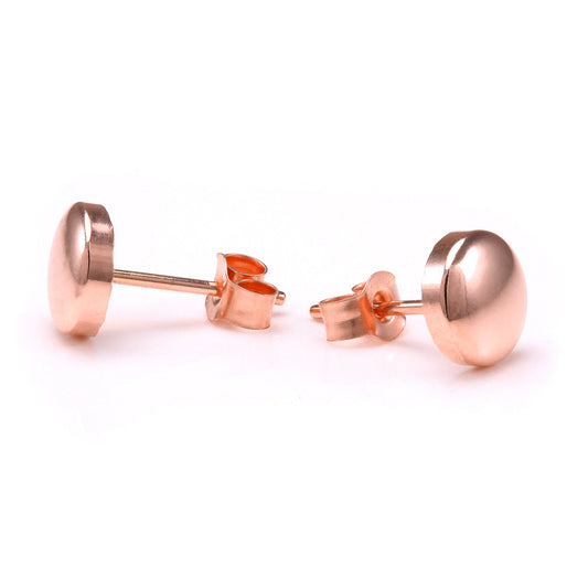 9 Karat Roségold 6mm Rund Tablette Ohrstecker