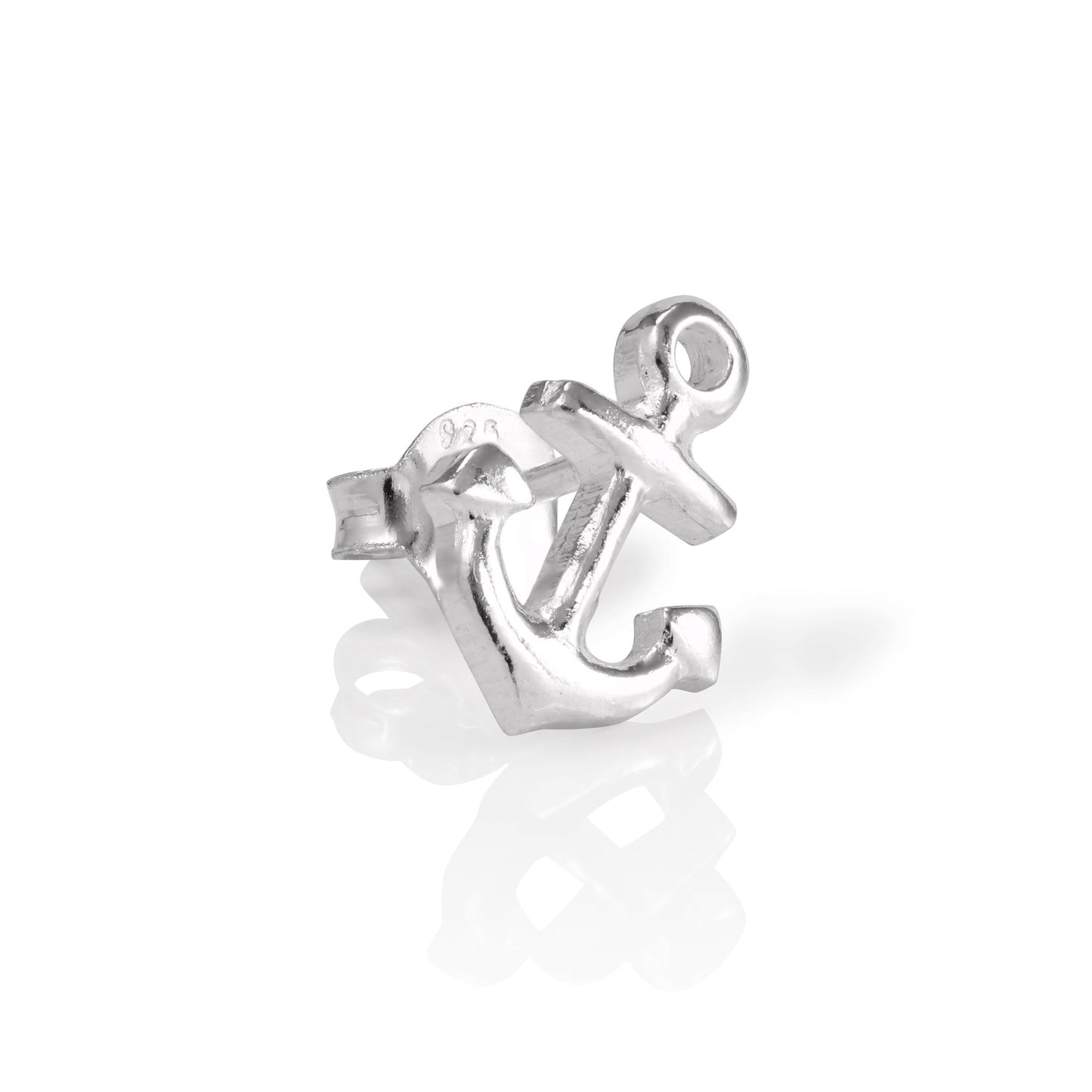 Sterlingsilber Herren Einzel Anker Ohrstecker