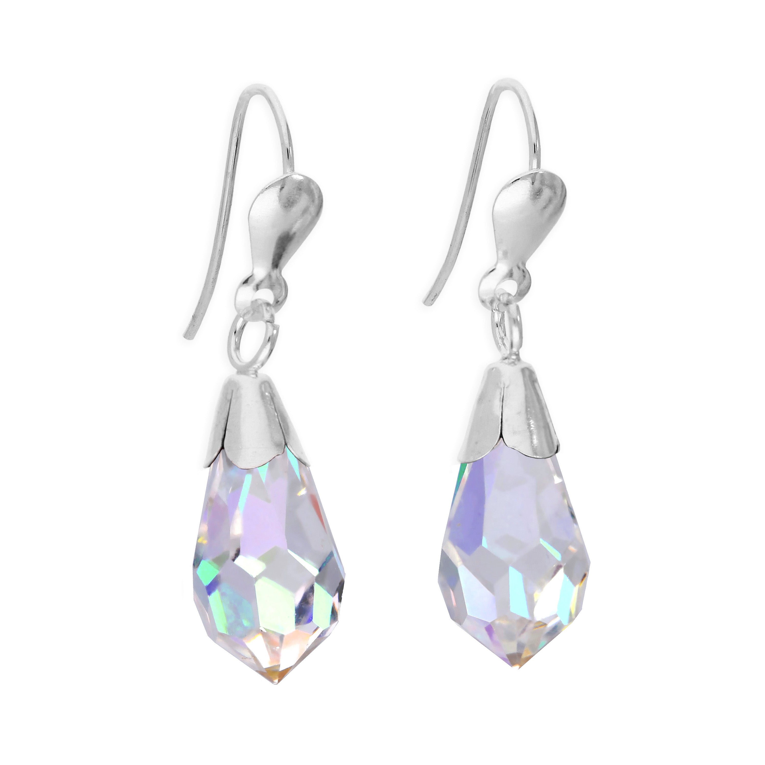 Drahtohrringe aus Sterlingsilber und Kristall - 6 Farben
