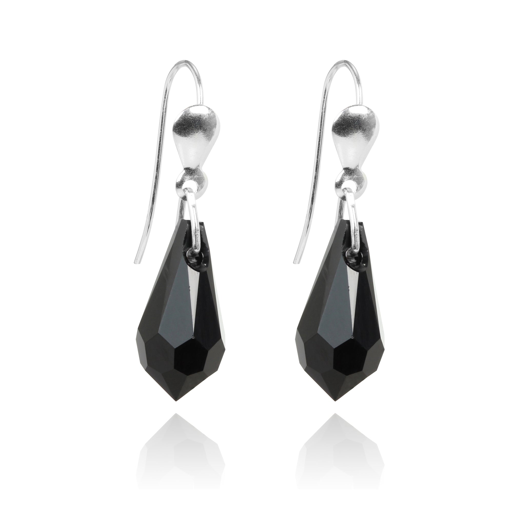 Drahtohrringe aus Sterlingsilber und Kristall - 6 Farben