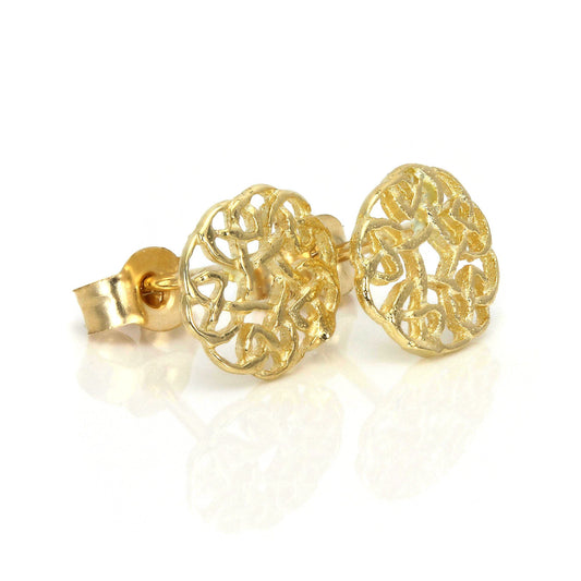 9 Karat Gold 7mm Rund Keltischer Knoten Ohrstecker