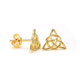 9 Karat Gold Irisch Dreieckig Keltischer Knoten Ohrstecker