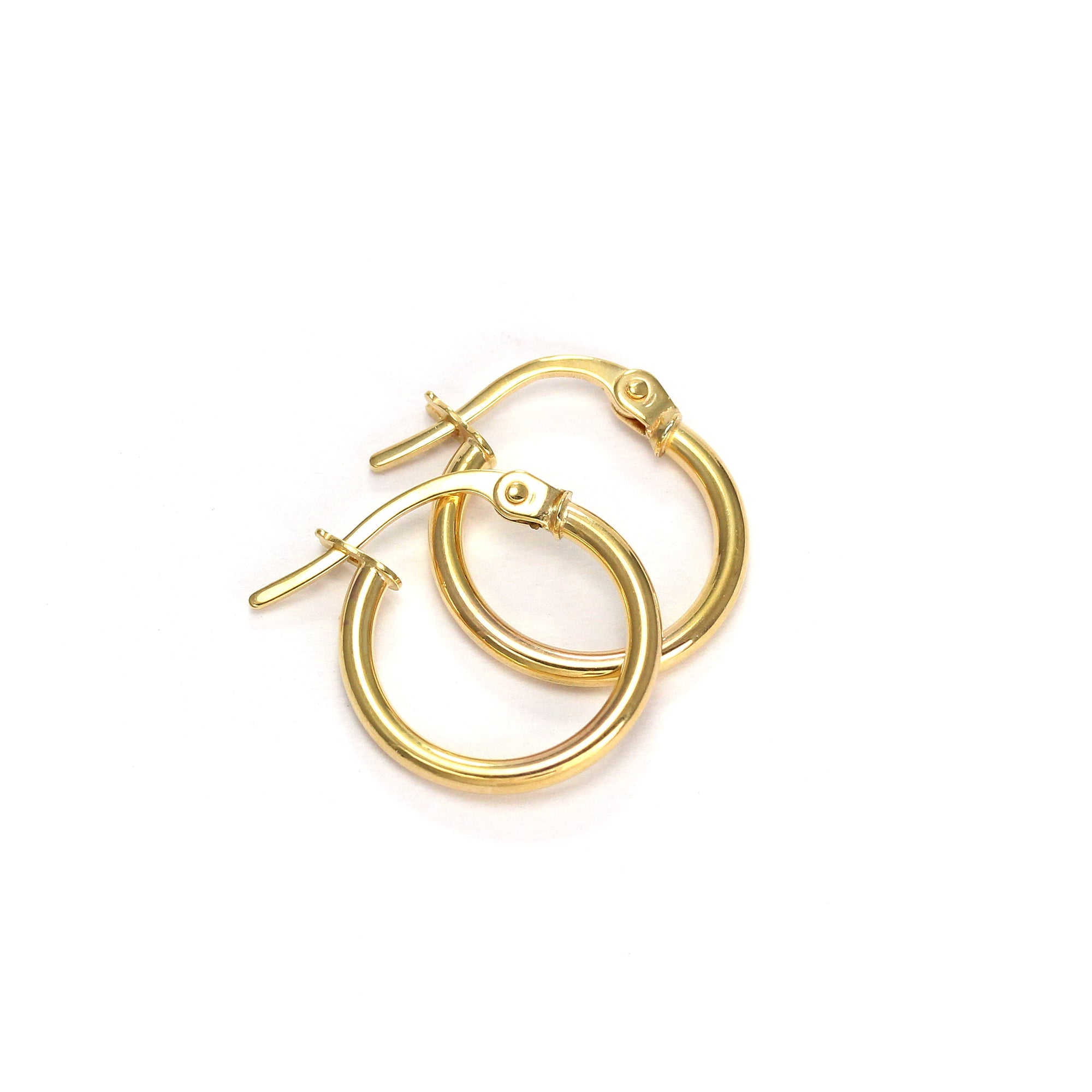 9 Karat Gold Snap Down Hoop Sleeper Ohrringe - 10 mm - 24 mm