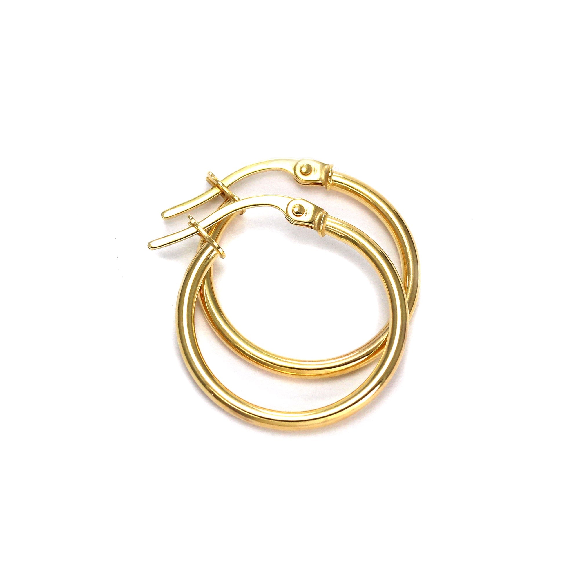 9 Karat Gold Snap Down Hoop Sleeper Ohrringe - 10 mm - 24 mm
