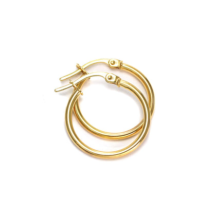 9ct Gold Snap Down Hoop Sleeper Ohrringe - 10mm - 24mm