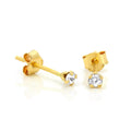 9 Karat Gold 2 mm runde Kristall-Ohrstecker - 7 Farben