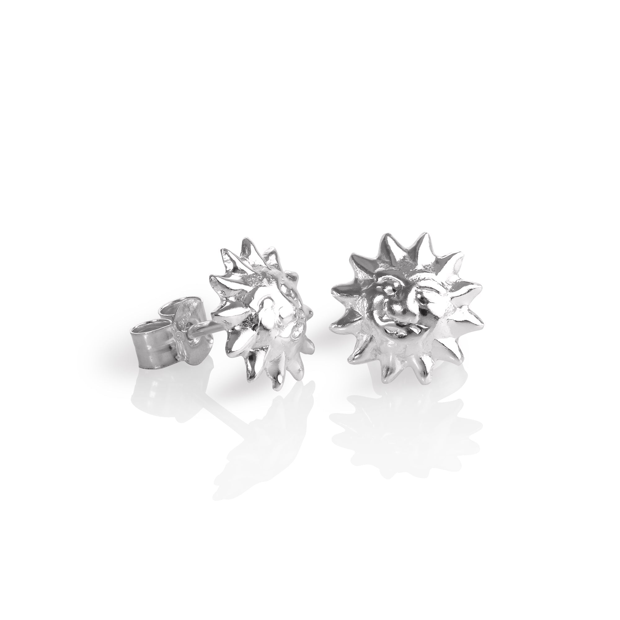Sterlingsilber Sonnengesicht Ohrstecker