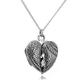 Sterlingsilber Engel-Flügel-Medaillon-Halskette an Kette