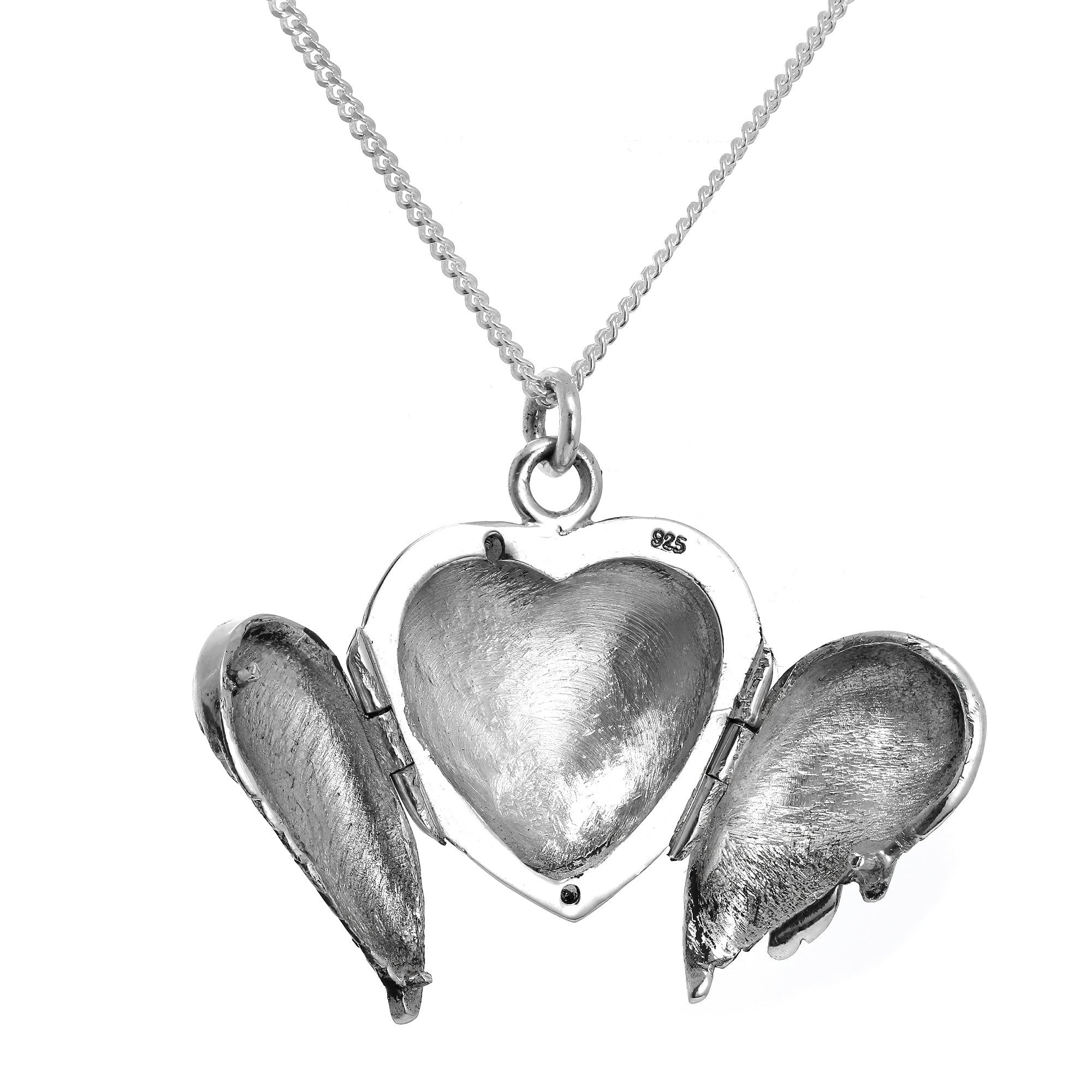 Sterlingsilber Engel-Flügel-Medaillon-Halskette an Kette
