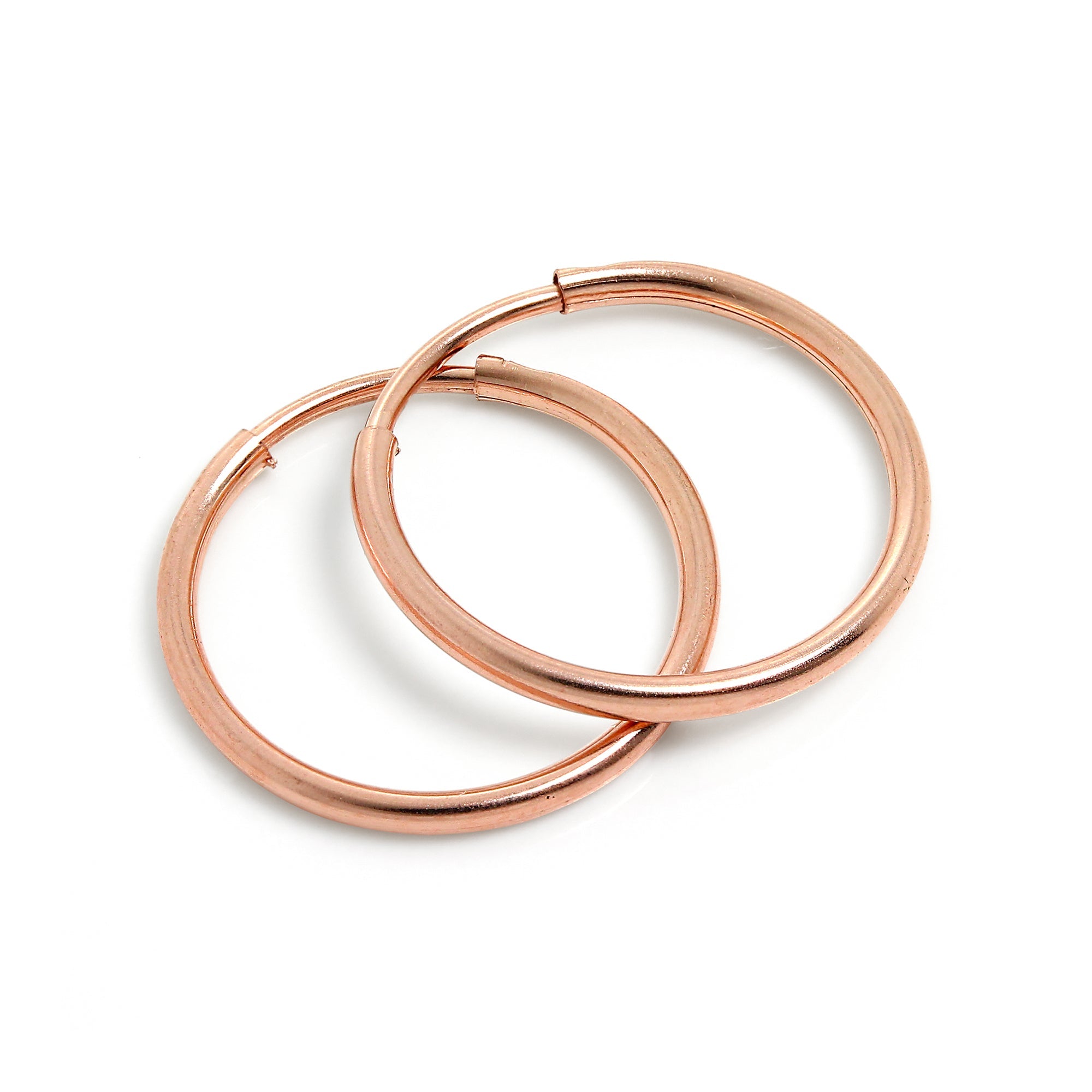 9 Karat Roségold 14 mm Schläfer Creolen Ohrringe