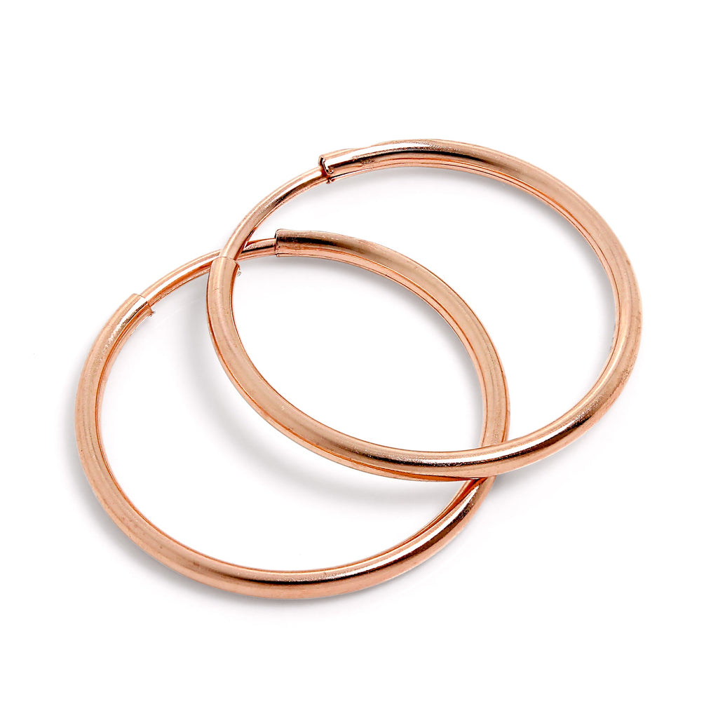 9 Karat Roségold 18 mm Schläfer Creolen Ohrringe