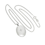 Ovales Medaillon aus 9 Karat Weißgold und Diamanten mit funkelndem Stern, 40–45 cm