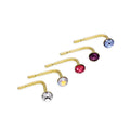 5er-Set Nasenstecker aus 9 Karat Gold mit Zirkonia, 22Ga, Rosa, Lila, Blau, Klar, Regenbogen