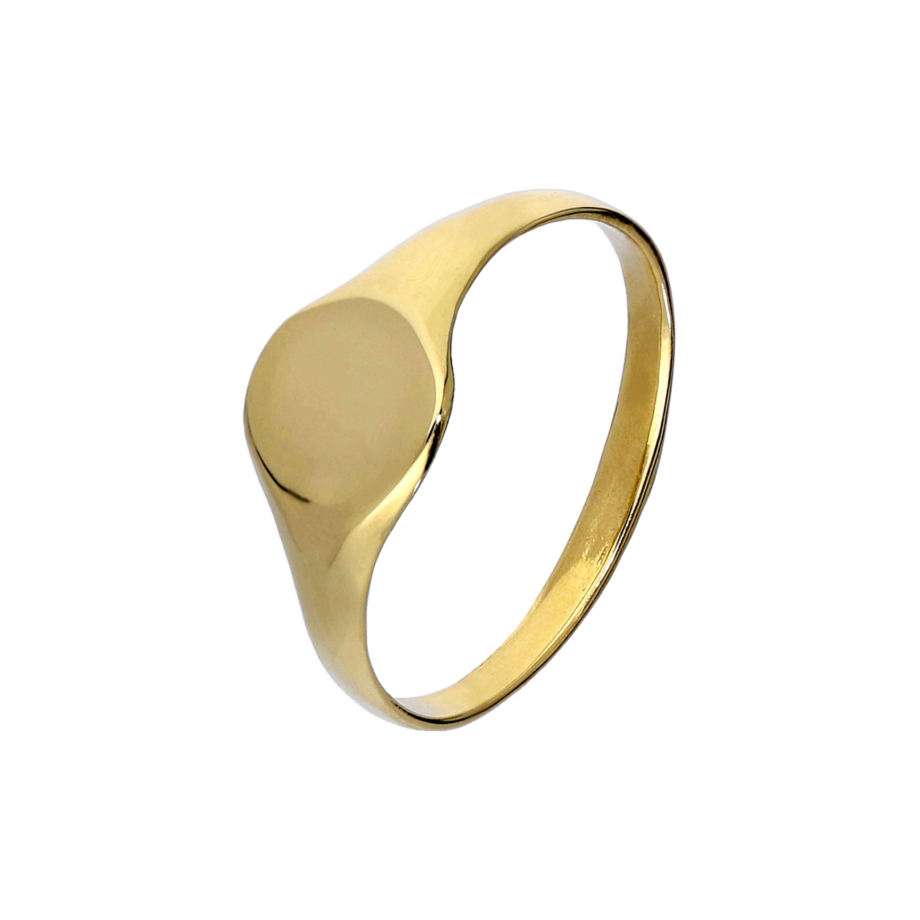 9 Karat Gold, gravierbar, Kinder-Rundsiegelring, Größe A–H