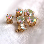 9 Karat Gelbgold & Aurora Borealis CZ Kristall Ohrstecker 4 mm - 6 mm
