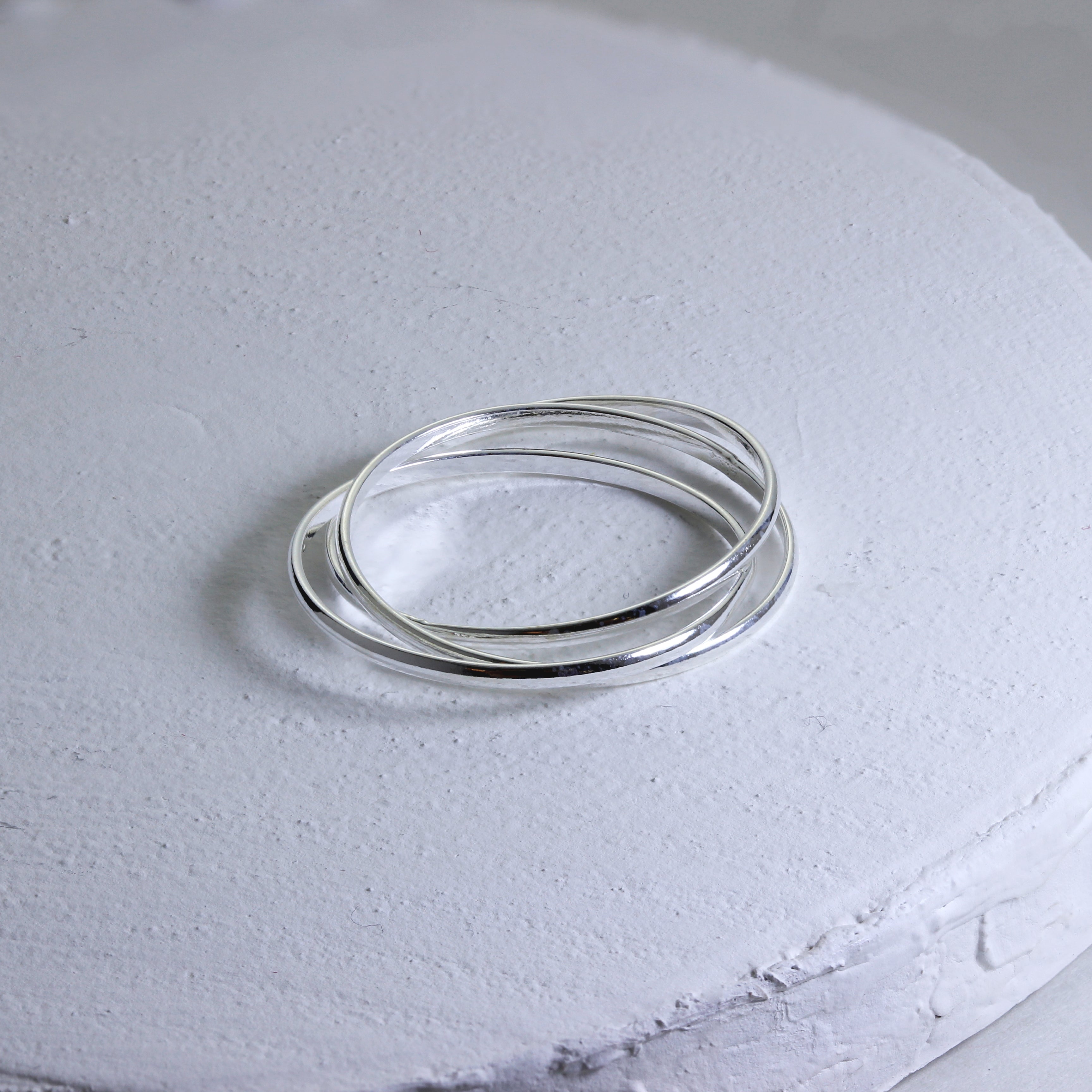 Sterlingsilber ineinander verschlungene Dreifachringe