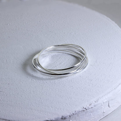 Sterling Silber ineinander verschlungene Dreifachringe