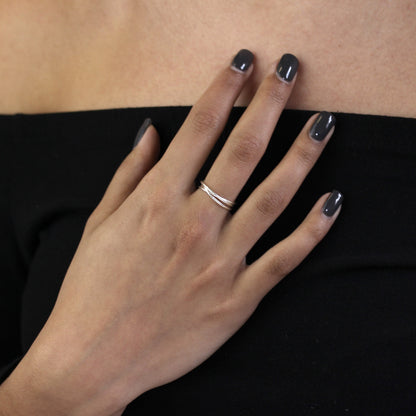 Sterling Silber ineinander verschlungene Dreifachringe