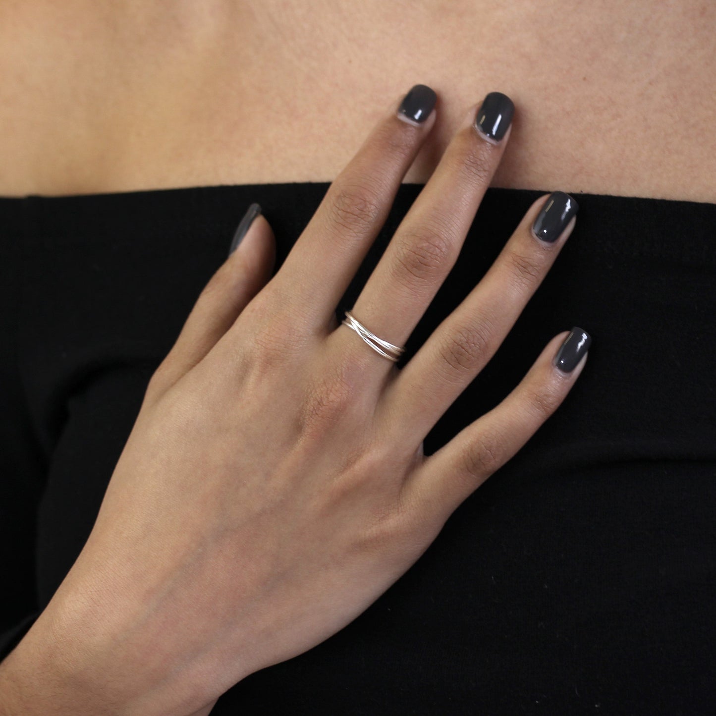 Sterling Silber ineinander verschlungene Dreifachringe