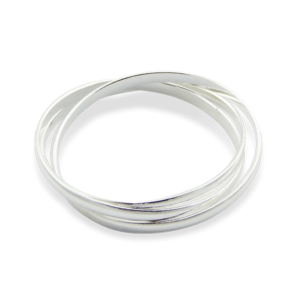 Sterlingsilber ineinander verschlungene Dreifachringe