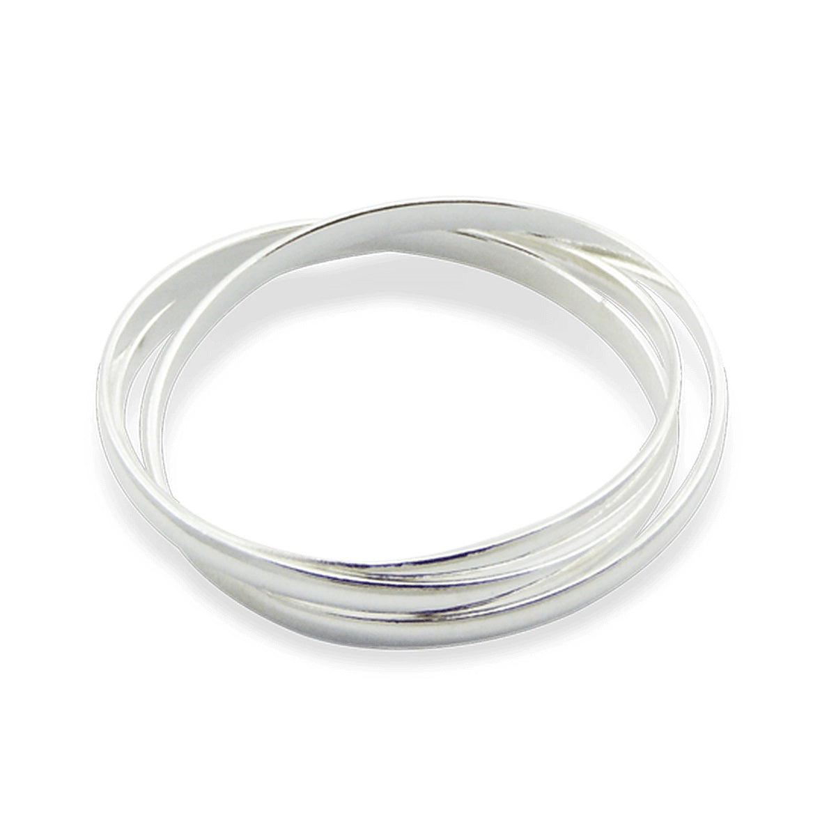Sterlingsilber ineinander verschlungene Dreifachringe