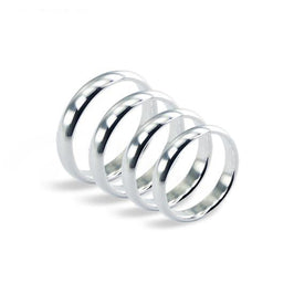 Sterlingsilber 4 mm handgefertigtes Hochzeitsband