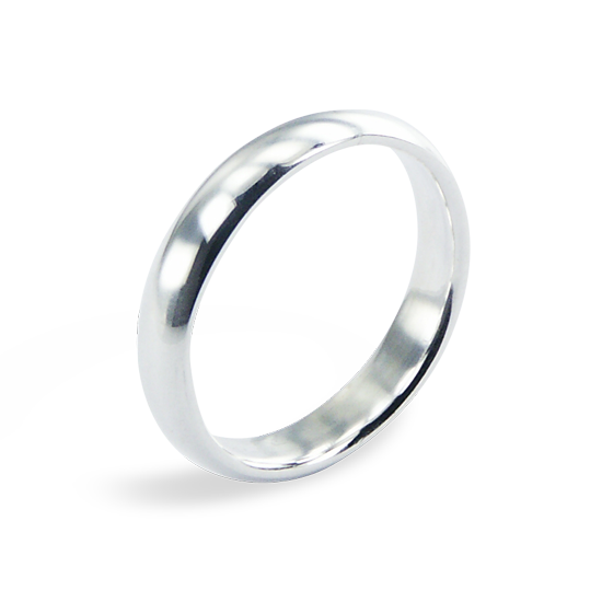 Sterlingsilber 4 mm handgefertigtes Hochzeitsband