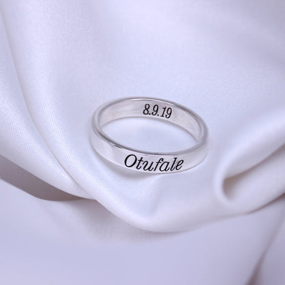 Sterling Silber 5mm runder Ehering