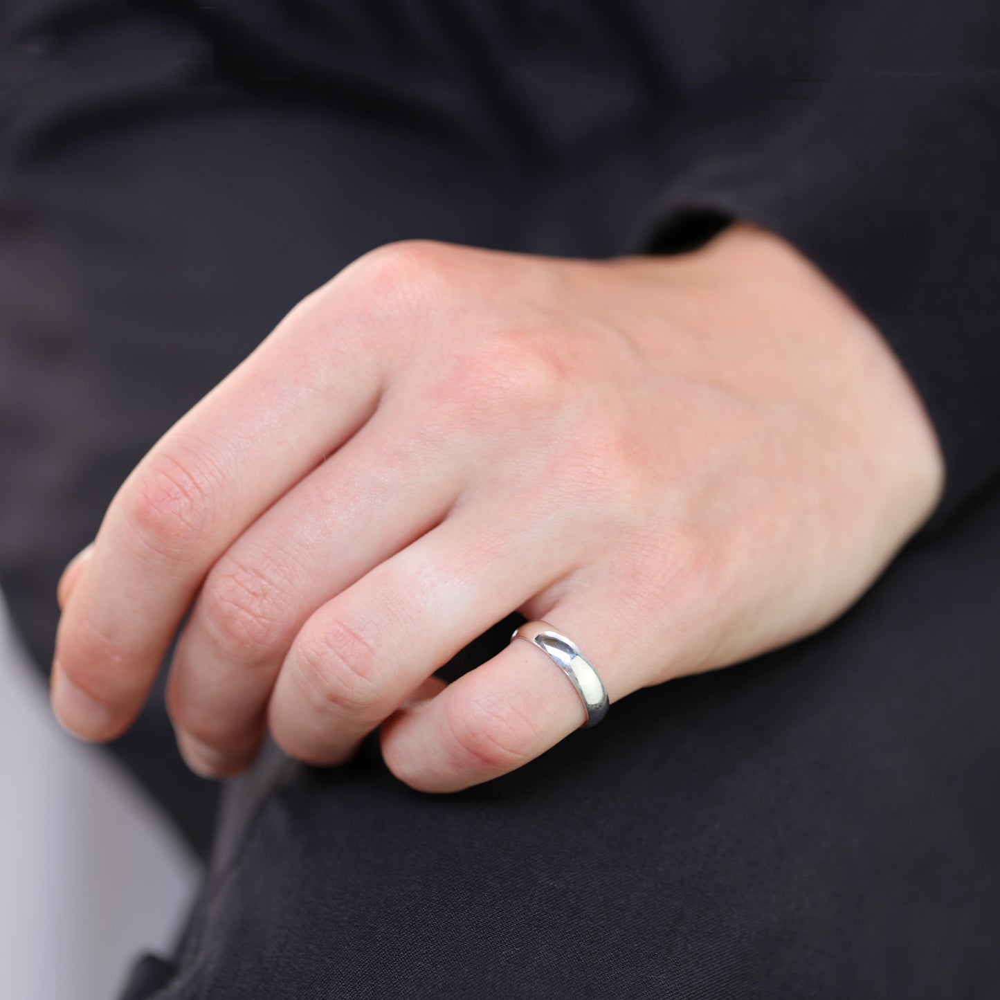 Sterling Silber 5mm runder Ehering