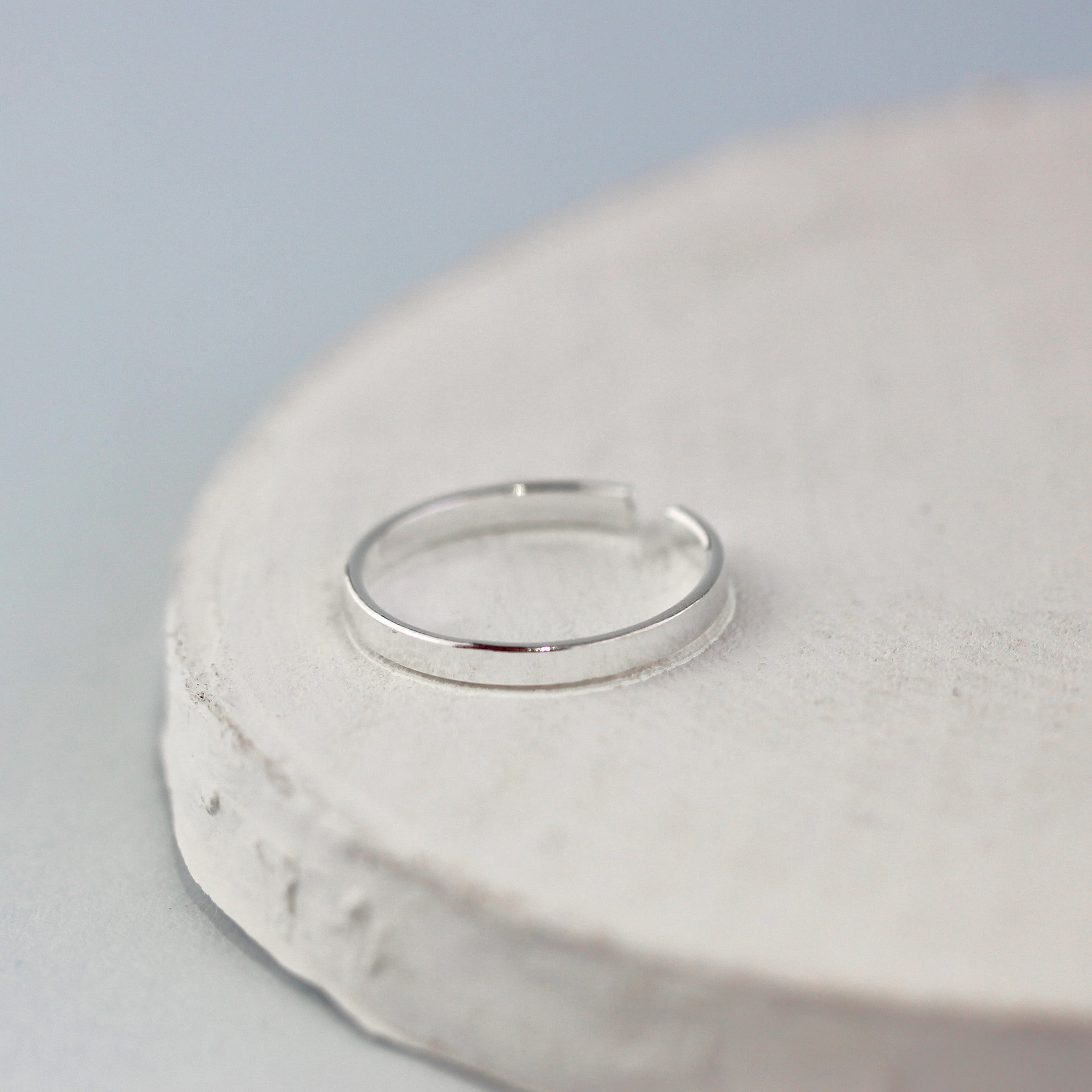 Sterlingsilber 2 mm Verstellbar Einfach Zehenring