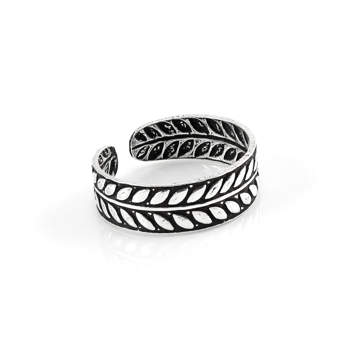 Sterlingsilber 5 mm Verstellbar Lorbeerkranz Zehenring