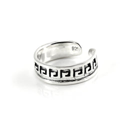 Sterlingsilber 5 mm Geometrisch Gemustert Band Zehenring