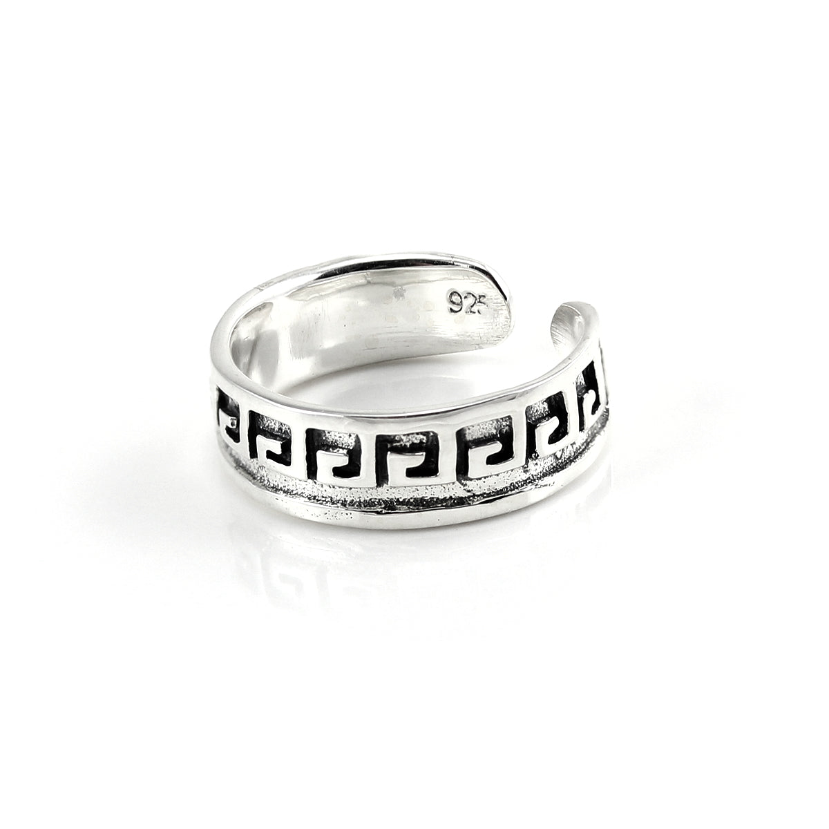 Sterlingsilber 5 mm Geometrisch Gemustert Band Zehenring