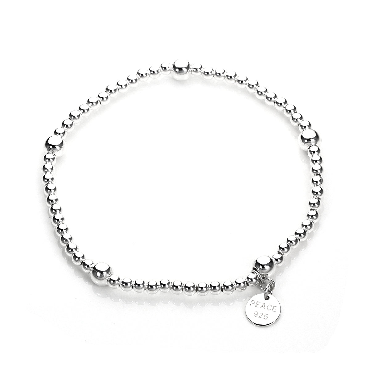 Sterlingsilber Dehnbar Kugel Anhänger Armband