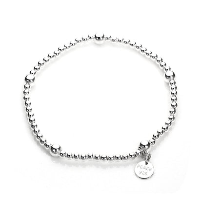 Sterlingsilber Dehnbar Kugel Anhänger Armband