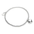 Sterlingsilber Dehnbar Kugel Herz Anhänger Armband 